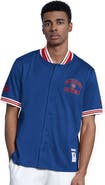 STARTER Men's Starter Royal Chicago Cubs Button-Up Short Sleeve Jacket