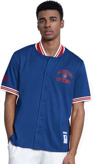 STARTER Men's Starter Royal Chicago Cubs Button-Up Short Sleeve Jacket