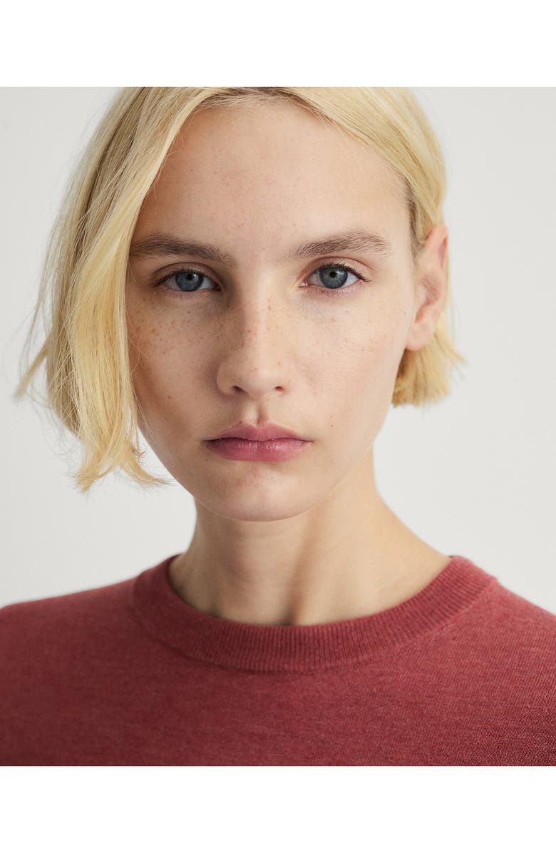 MANGO Crewneck Sweater, Alternate, color, Medium Pink