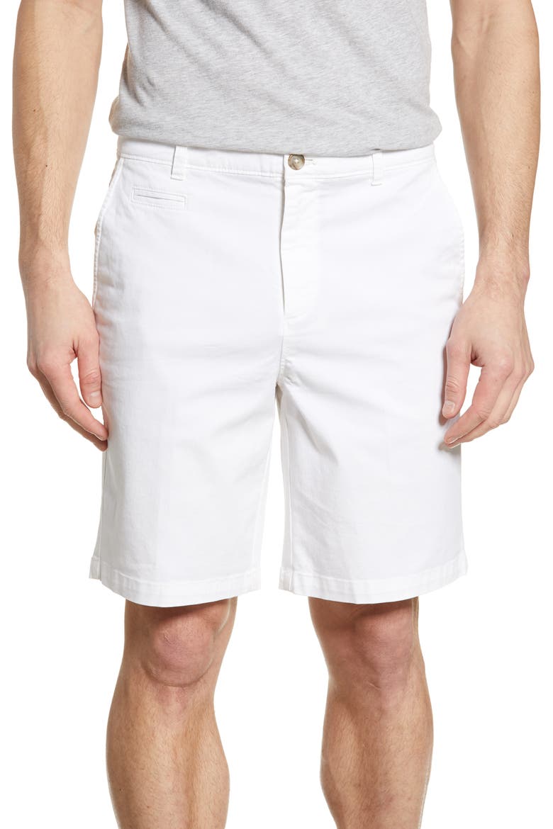 Neal Stretch Twill Shorts, Main, color, WHITE