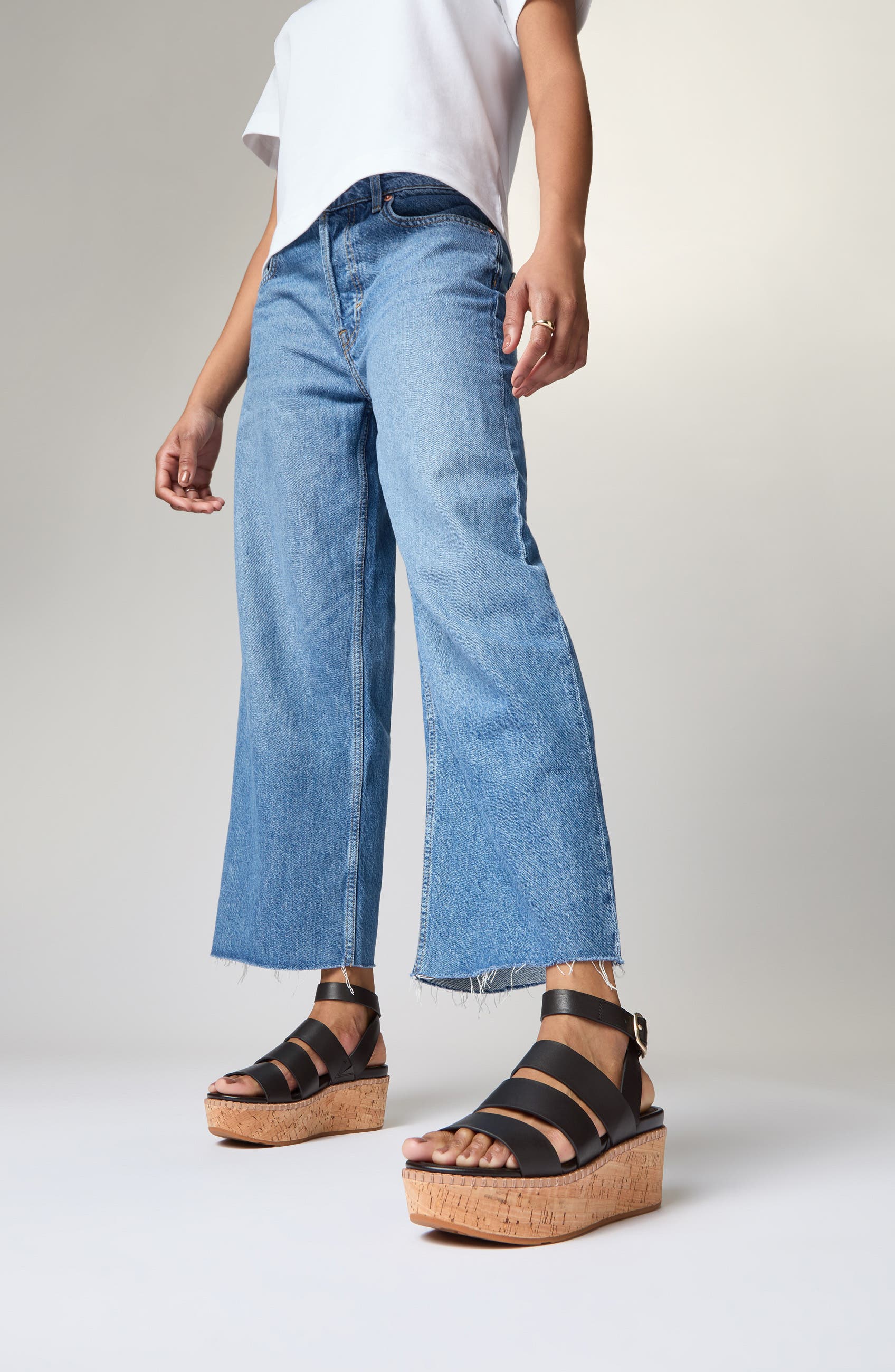 FitFlop Eloise Platform Wedge Cork Sandal, Alternate, color, Black