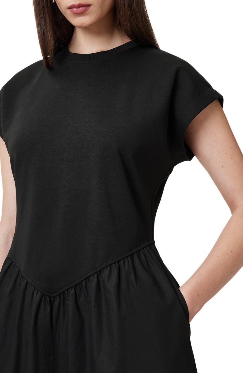 AllSaints Frankie Cotton T-Shirt Dress, Alternate, color, Black