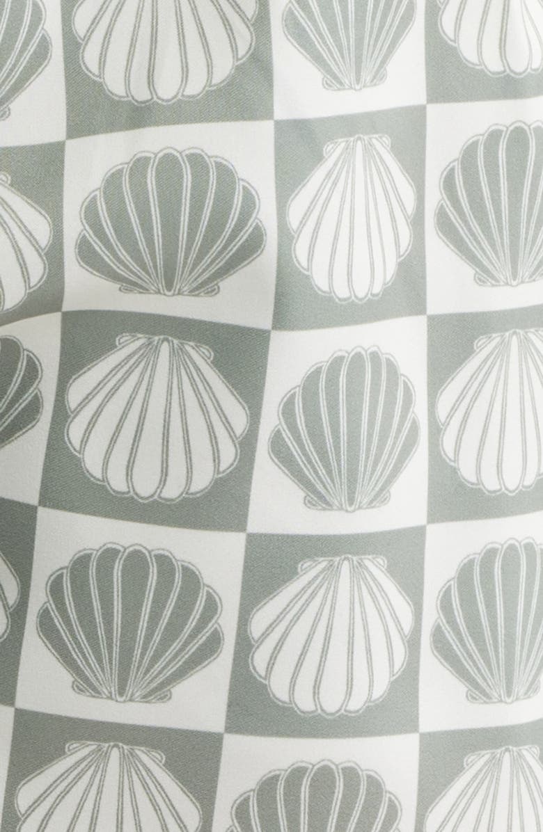 Boardies Seashell Print Swim Trunks, Alternate, color, Olive/ Cream