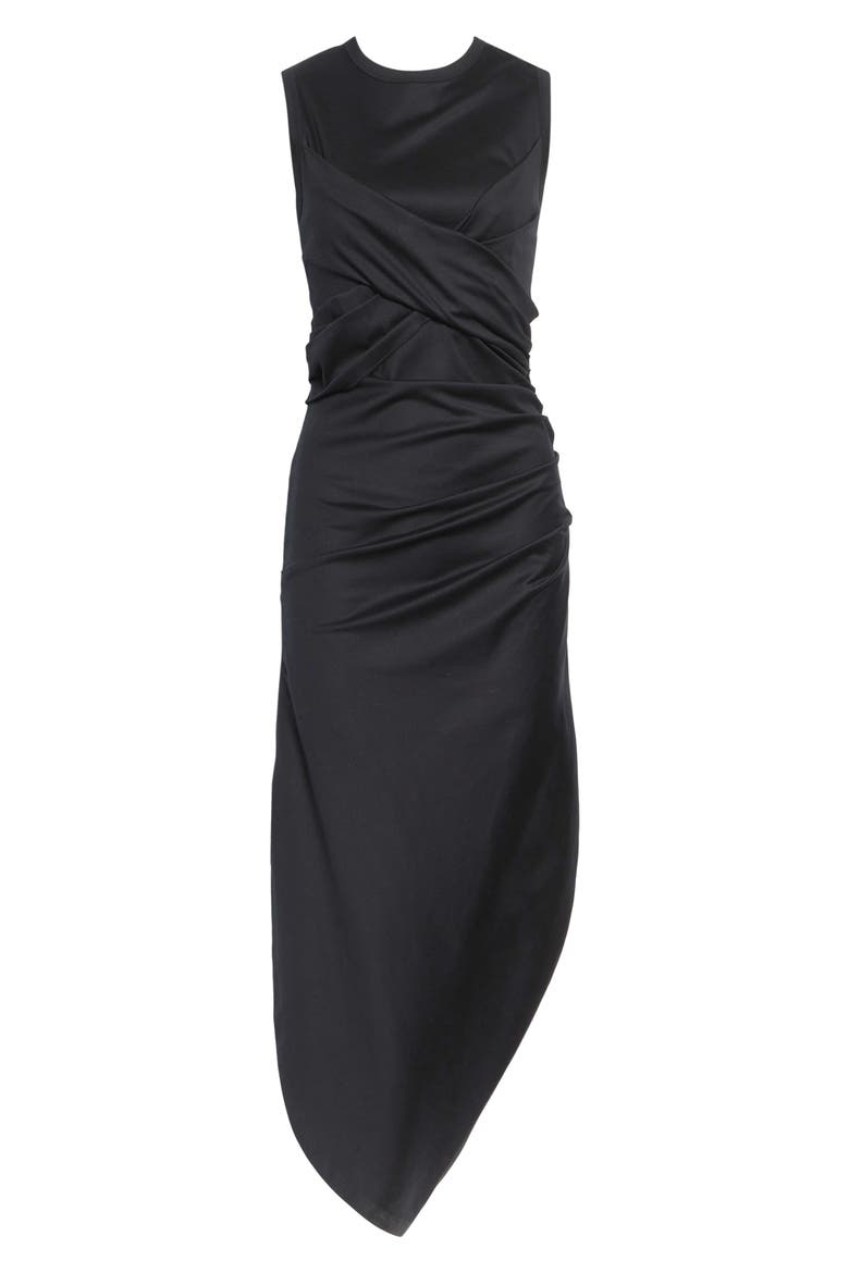 Zafira Mercerized Cotton Jersey Midi Dress, Alternate, color, BLACK