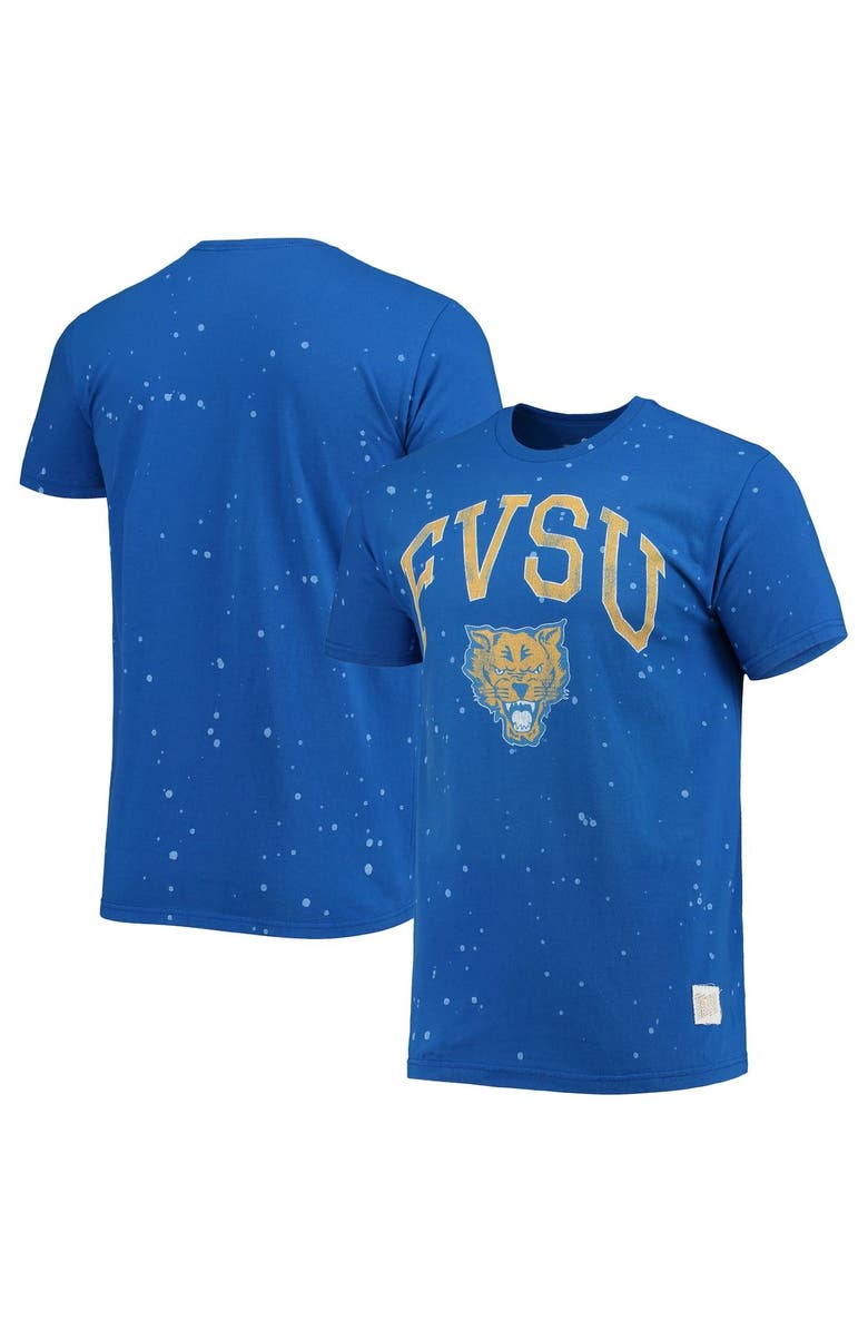 Retro Brand Men's Original Retro Brand Royal Fort Valley State Wildcats Bleach Splatter T-Shirt, Main, color, Royal