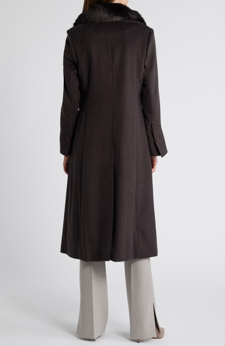 Via Spiga Faux Fur Collar Wool Blend Coat, Alternate, color, 