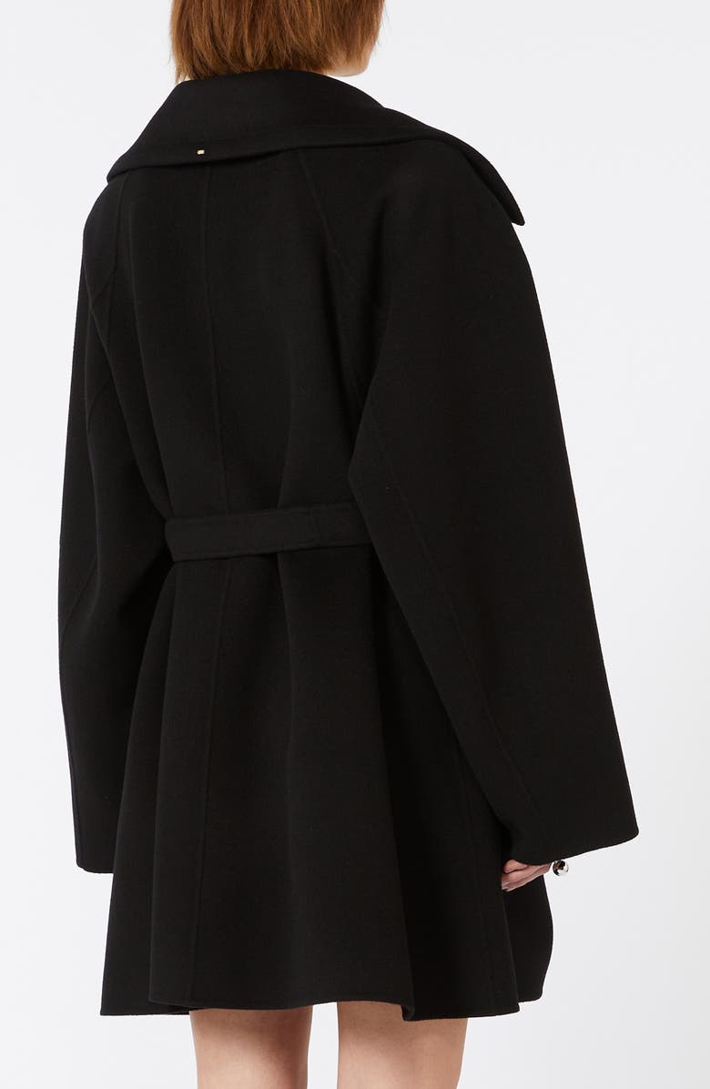 SPORTMAX Pagine Belted Virgin Wool Coat, Alternate, color, Black