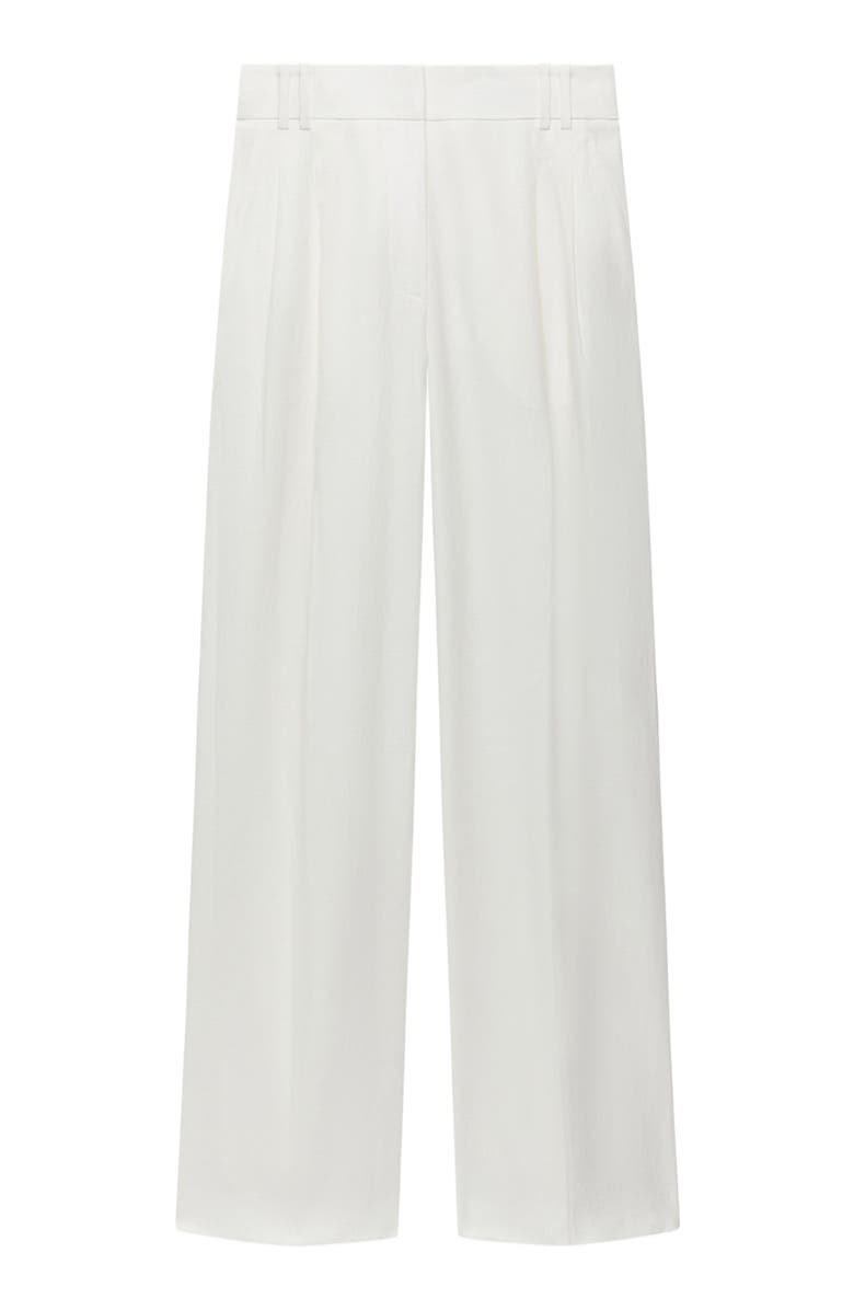 Another Tomorrow Pleated Trouser, Alternate, color, White