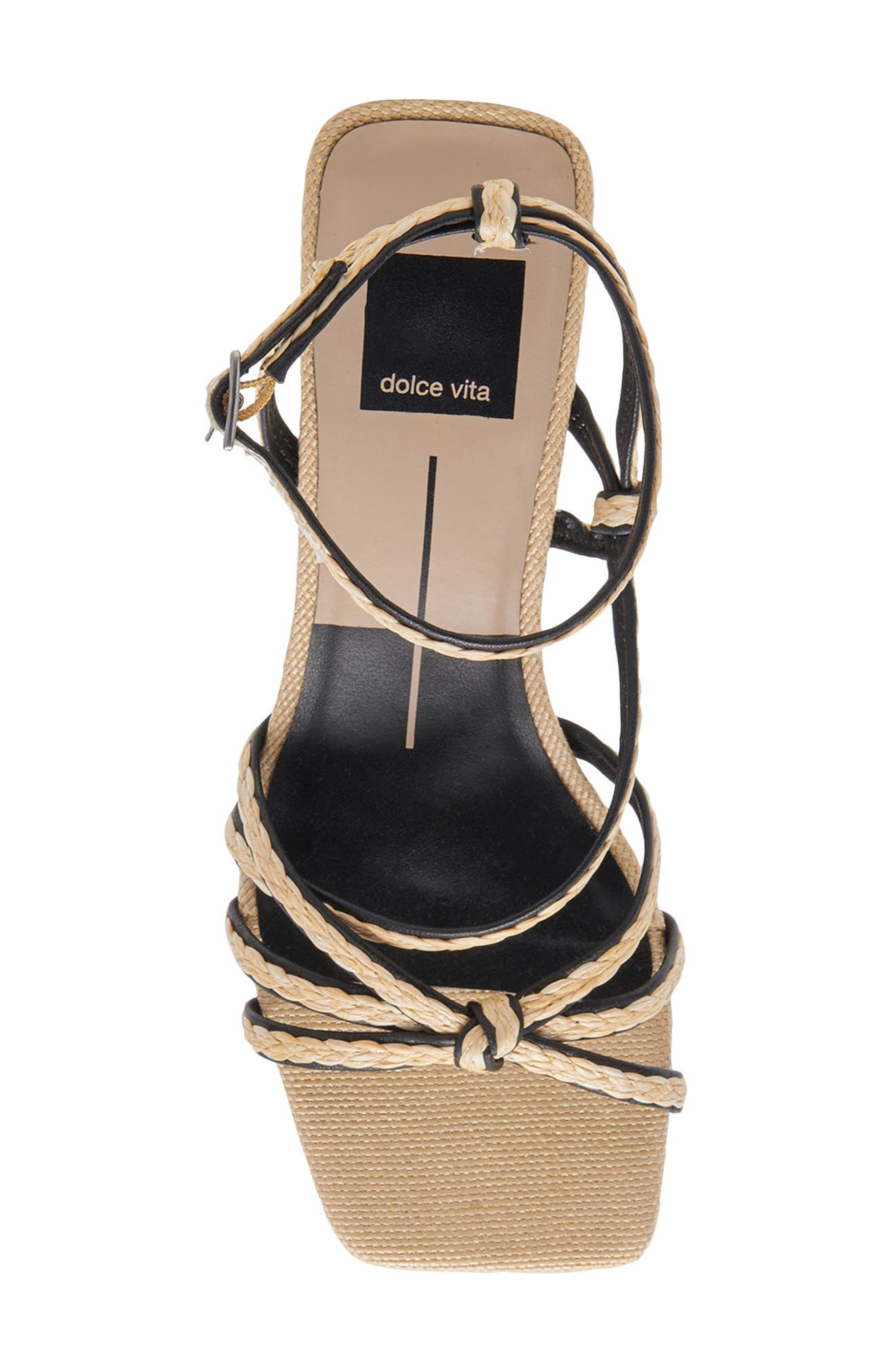 Dolce Vita Bev Braid Kitten Heel Ankle Strap Sandal, Alternate, color, Black/Natural
