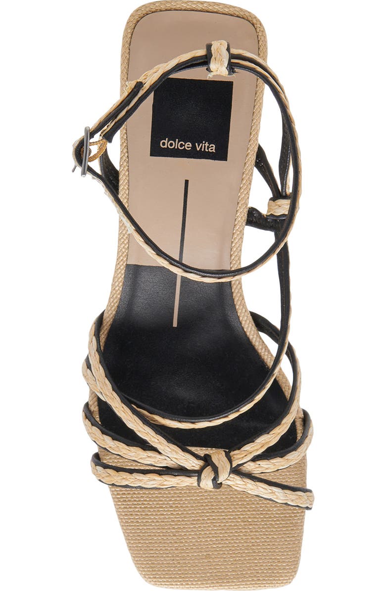 Dolce Vita Bev Braid Kitten Heel Ankle Strap Sandal, Alternate, color, Black/Natural