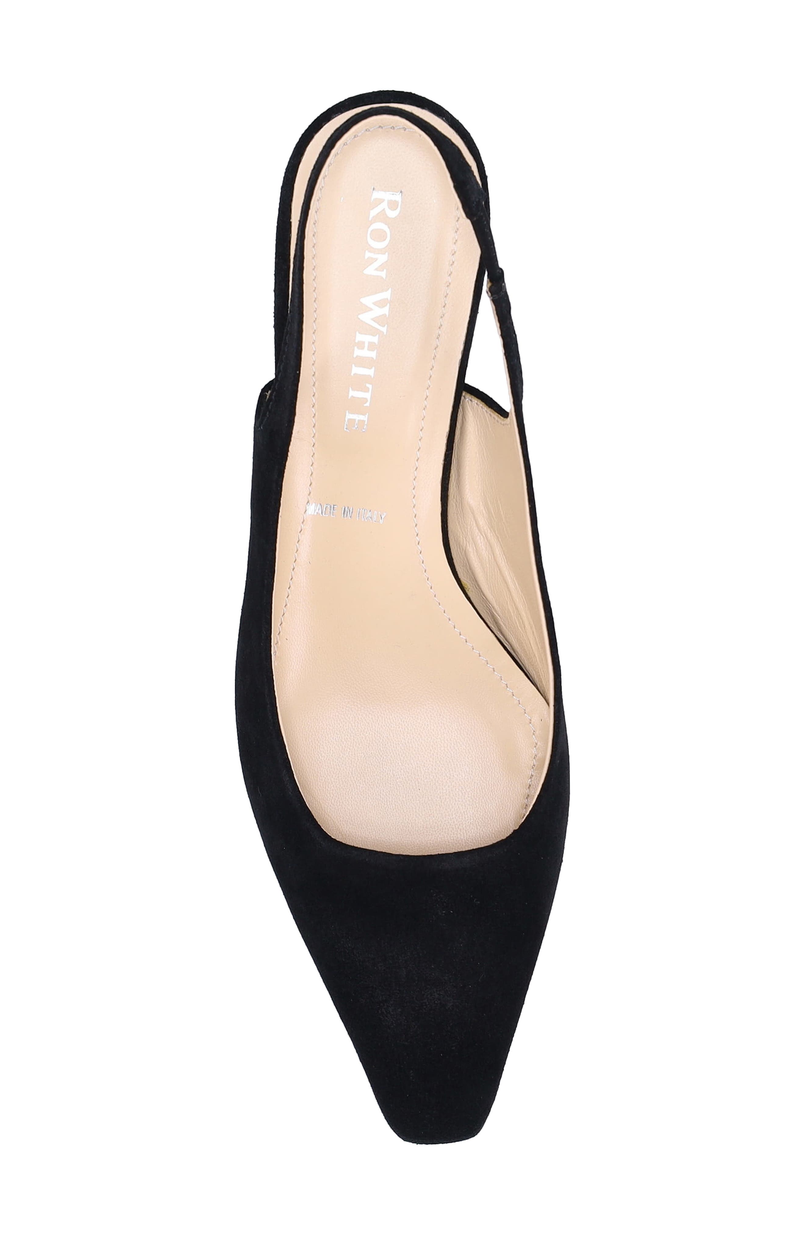 Ron White Bryne Pointed Toe Slingback Pump, Alternate, color, Onyx