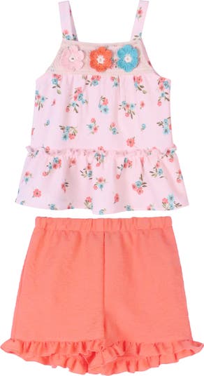 Kids' Floral Swing Top & Ruffle Shorts Set