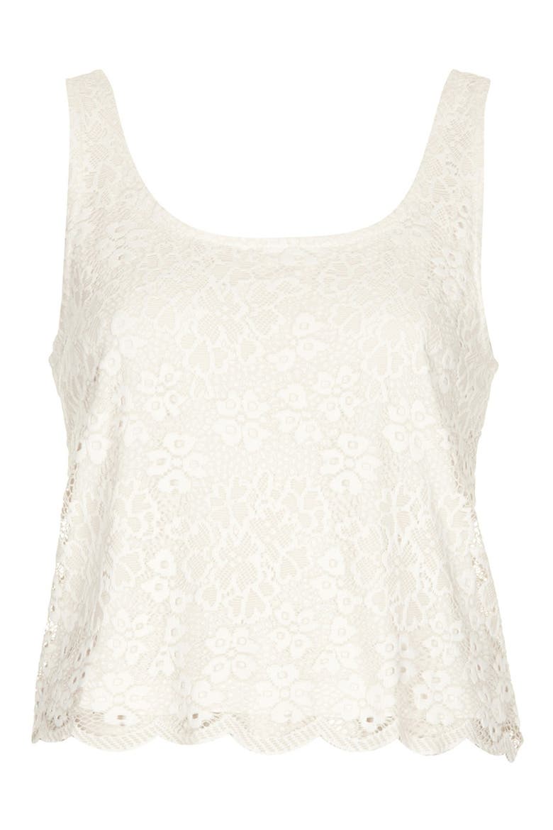 Scalloped Lace Tank, Alternate, color, CREAM