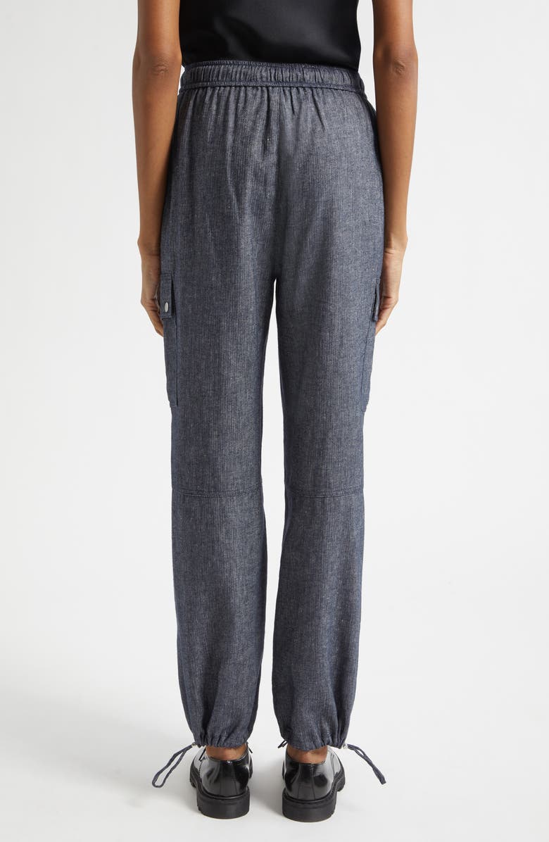 Cinq à Sept Crislin Linen & Cotton Cargo Jogger, Alternate, color, Navy/ Ivory