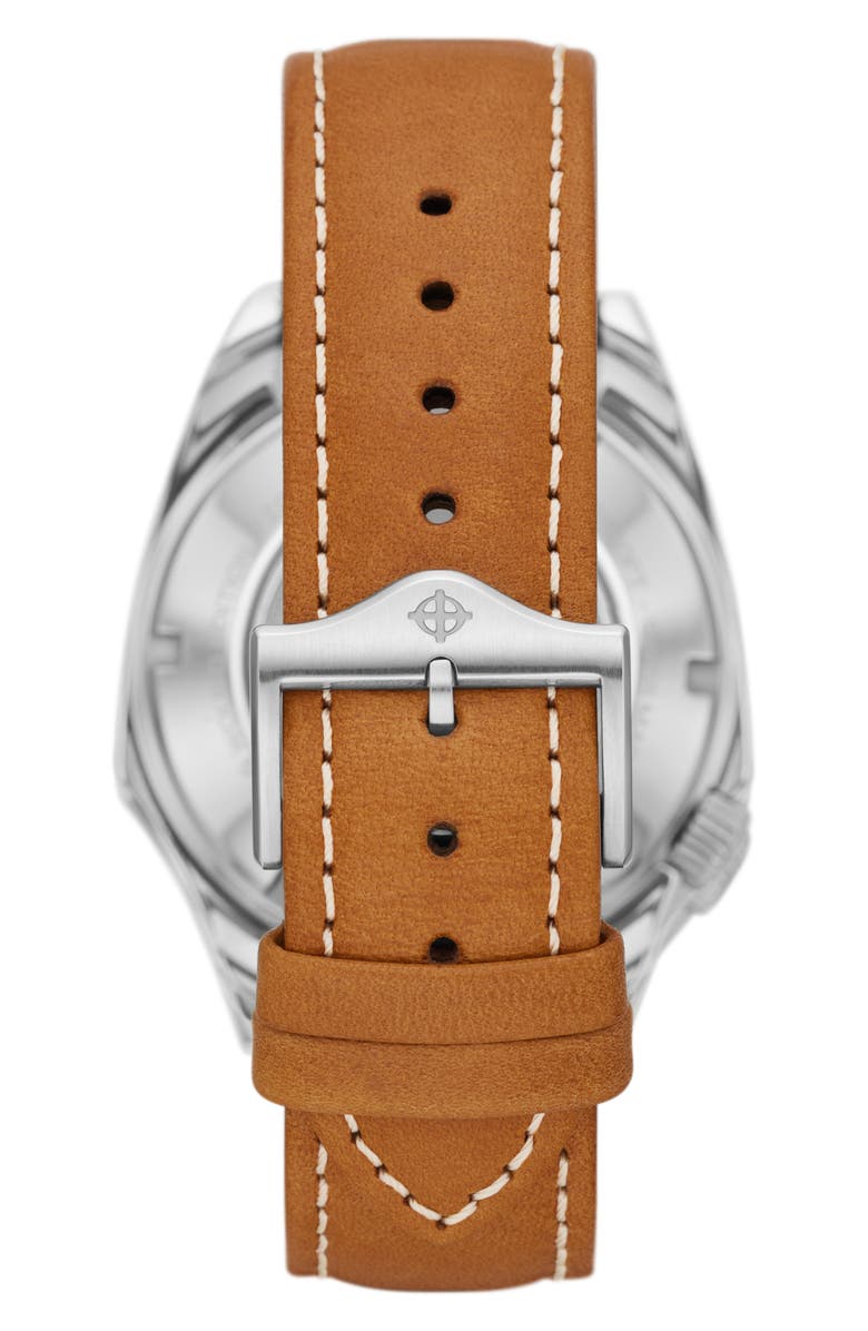 Zodiac Field Olympos Automatic Leather Strap Watch, 40mm, Alternate, color, 