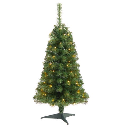 3-ft Green Artificial Christmas Tree with 50 LED Lights and 118 Bendable Branches