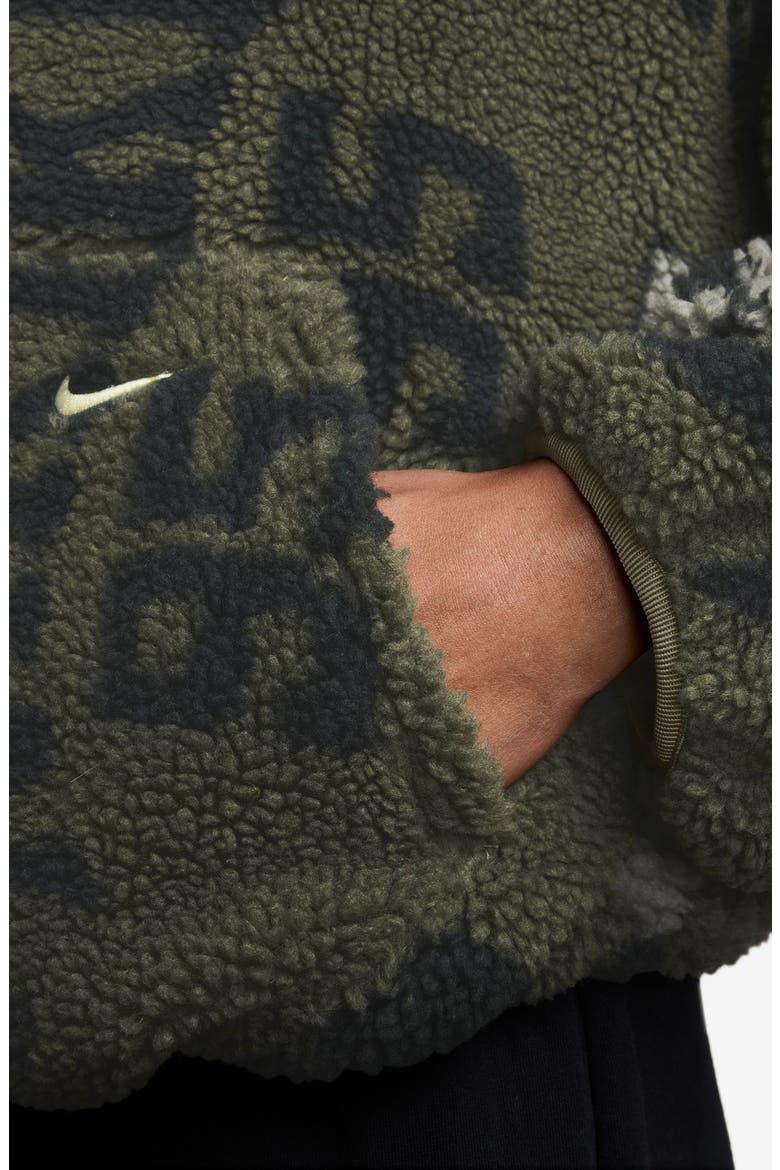 Sportswear Street High Pile Fleece Jacket, Alternate, color, MEDIUM OLIVE/ OLIVE/ SAIL
