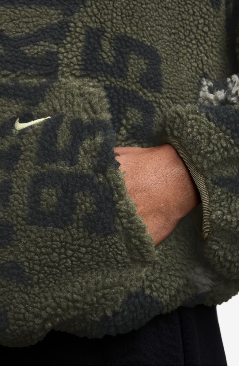 Nike Sportswear Street High Pile Fleece Jacket, Alternate, color, Medium Olive/ Olive/ Sail