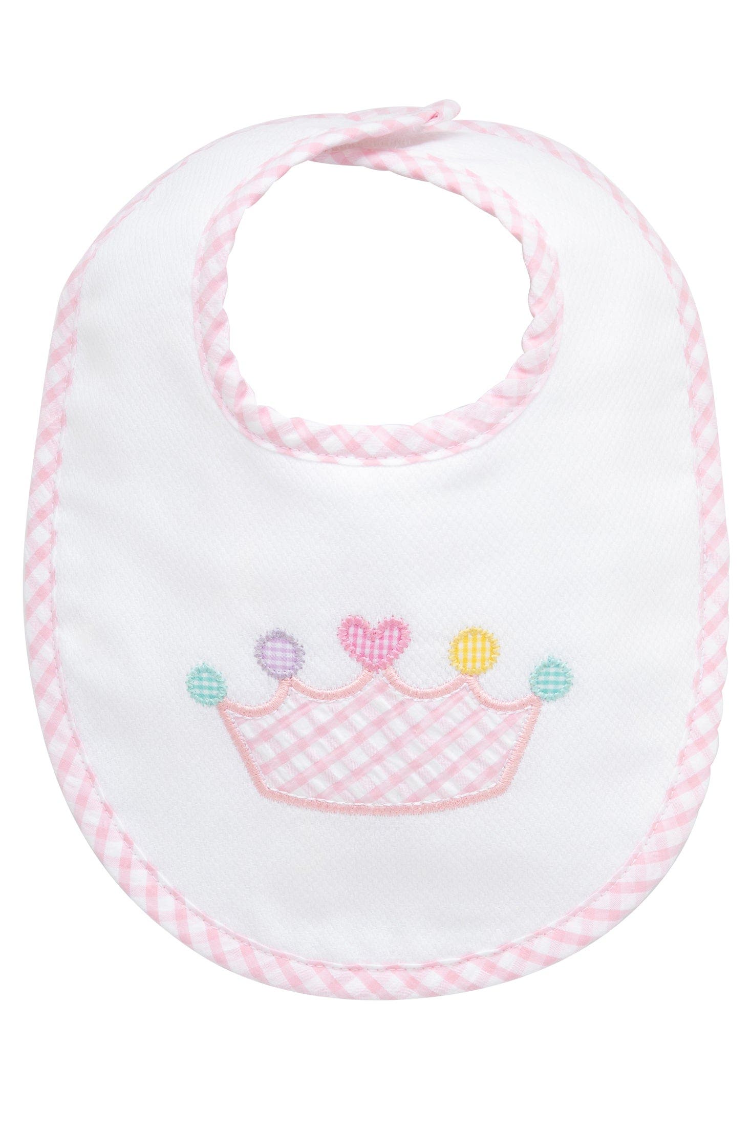3 Marthas Pretty in Pink Applique Basic Bib in Princess 
