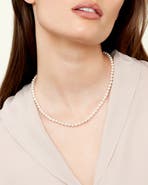 The Pearl Source 6.0-6.5mm Hanadama Akoya White Pearl Necklace