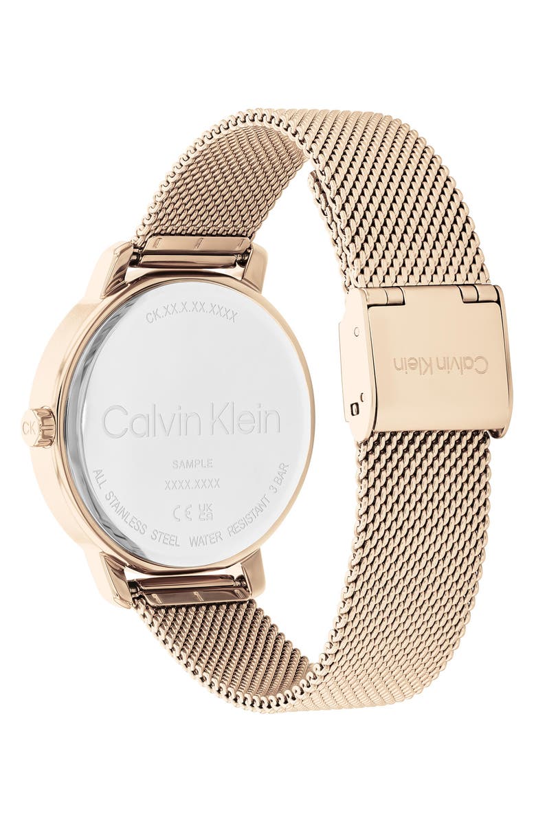 Calvin Klein Shimmer Mesh Strap Watch, 36mm, Alternate, color, 