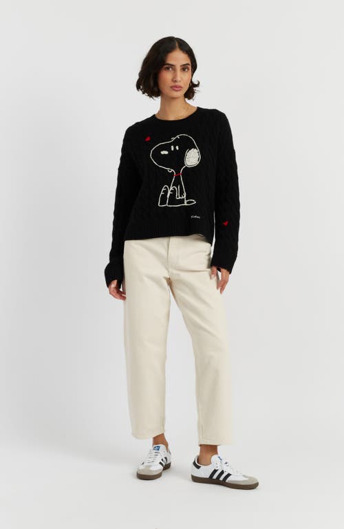 Chinti & Parker Wool Cashmere Snoopy Cable Sweater In Black