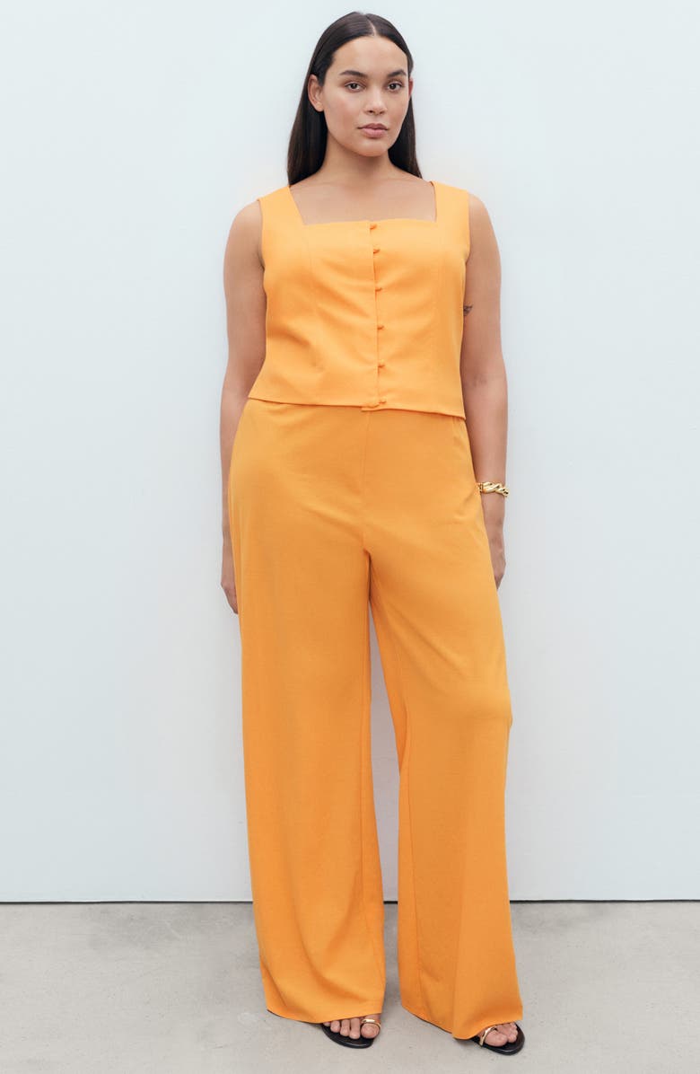 MANGO Flowy Straight Leg Pants, Alternate, color, Orange