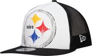 New Era Men's New Era White/Black Pittsburgh Steelers Distressed 9FIFTY A-Frame Snapback Hat