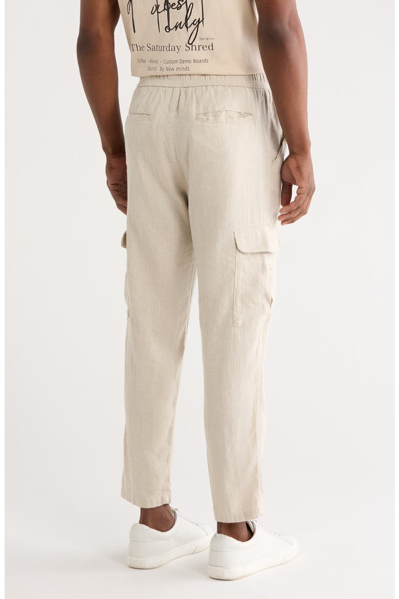 Linen & Cotton Cargo Pants, Alternate, color, SAND