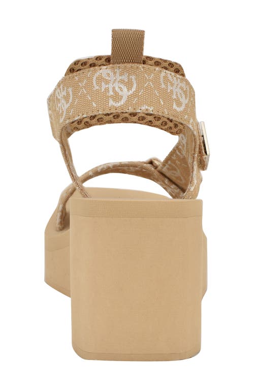 Guess Daysa Slingback Platform Wedge Sandal In Neutral