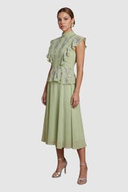 Coast Petite Embellished Frill Midi Dress