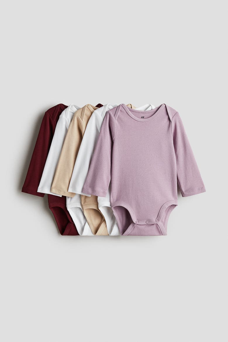 5-pack Bodysuits, Main, color, Purple/dark red