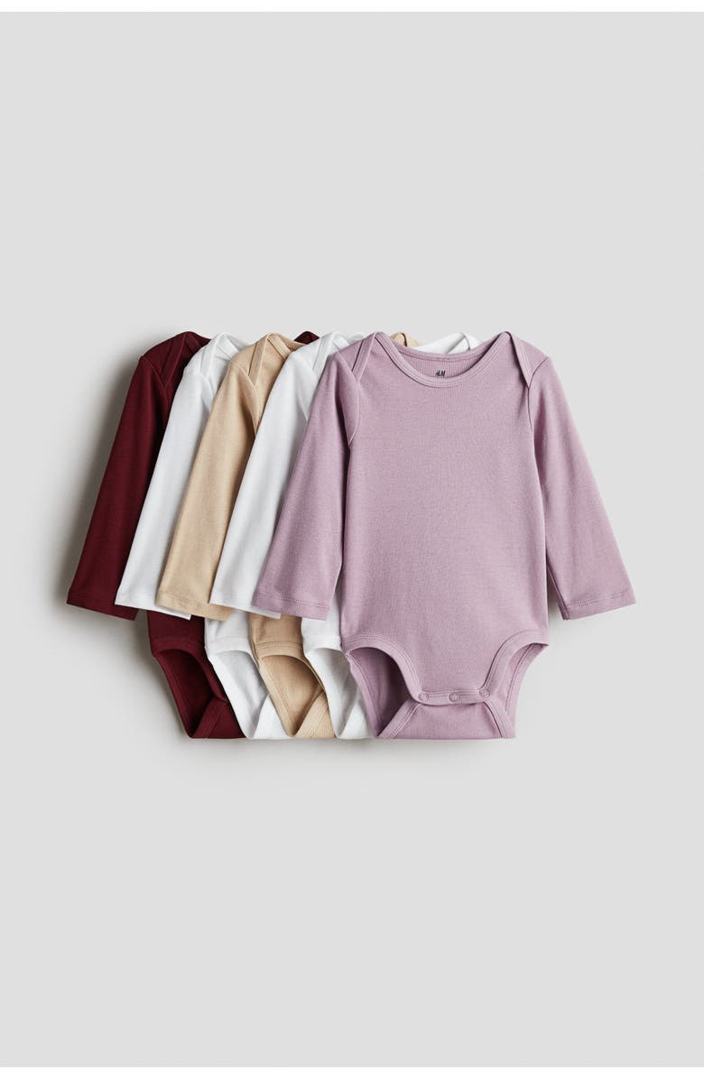 H&M 5-pack Bodysuits, Main, color, 