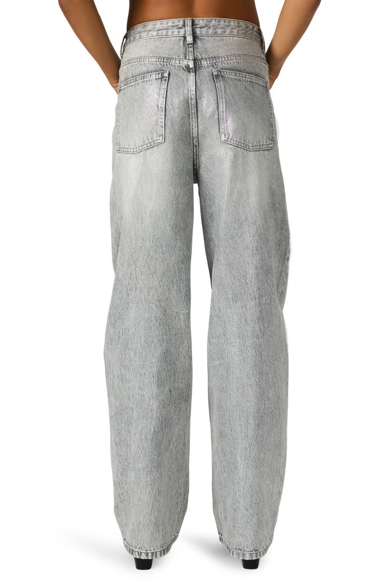 Zo Low Rise Wide Leg Jeans, Alternate, color, METALLIC SILVER