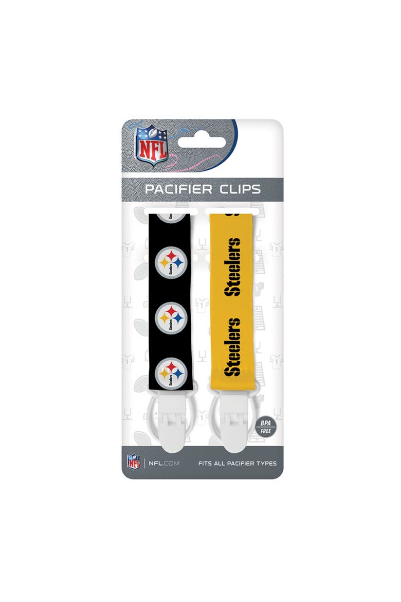 Pittsburgh Steelers Pacifier Clip 2-Pack, Alternate, color, Multicolor
