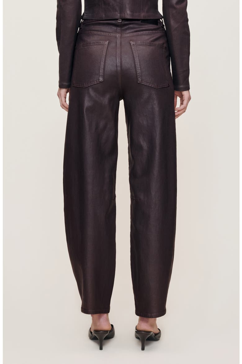 Miro Coated High Waist Barrel Jeans, Alternate, color, COCOA COATED