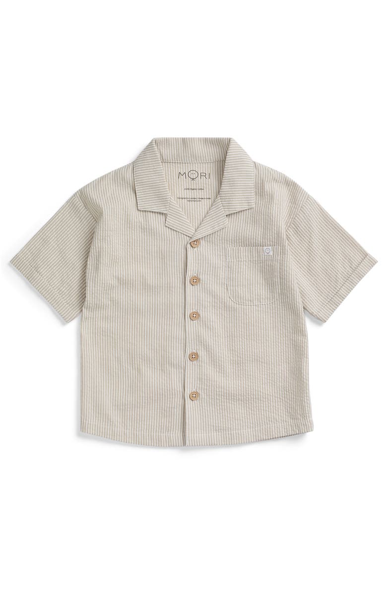 MORI Stripe Woven Shirt, Main, color, Seagrass Stripe