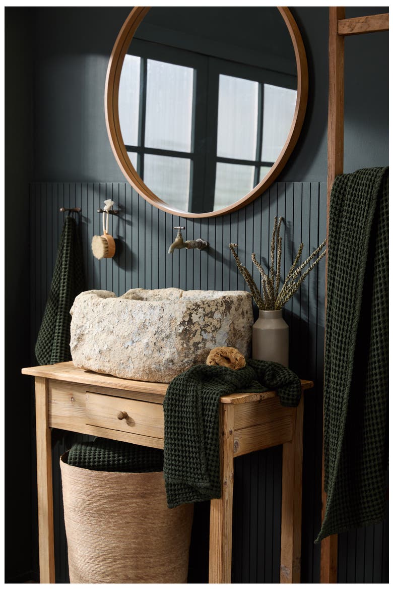 Waffle Towels, Alternate, color, EVERGREEN
