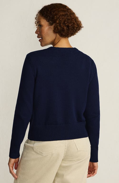 Lands' End Plus Size Drifter Modern Jacquard Crew Neck Sweater In Blue