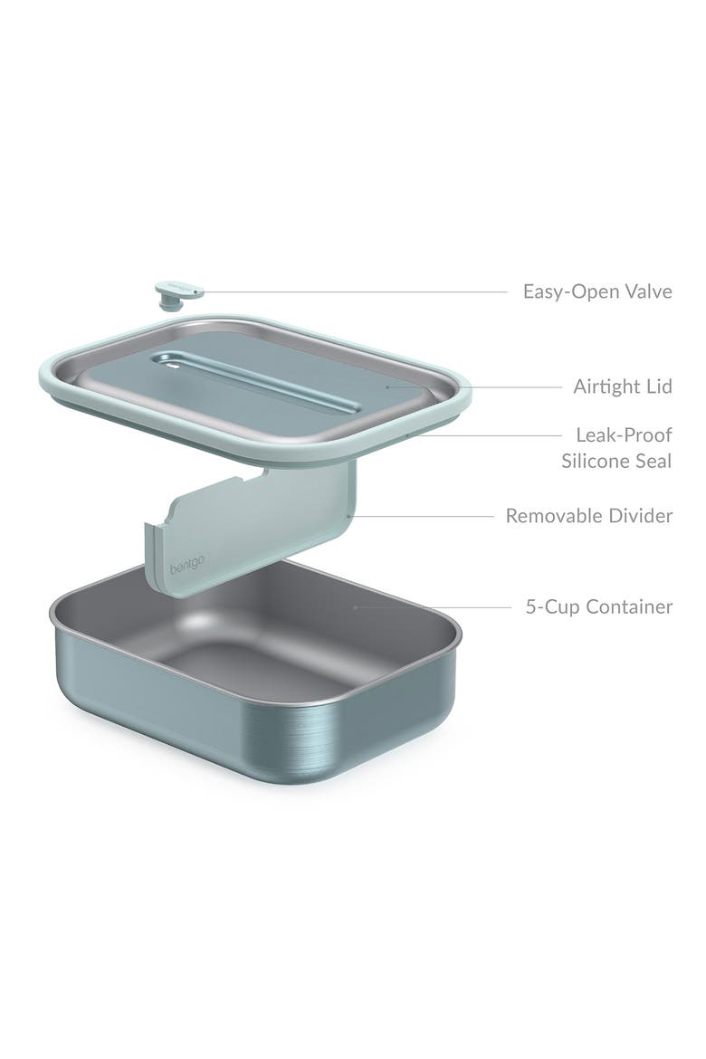 Kids' Stainless Steel Leak-Resistant Lunch Box - Aqua, Alternate, color, AQUA