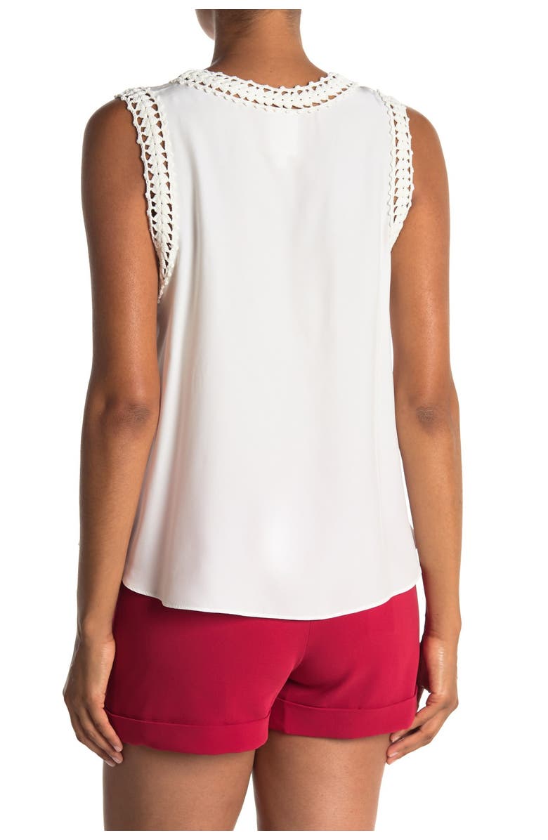 Cinq à Sept Ellina Lace Trim Silk Tank Top, Alternate, color, 