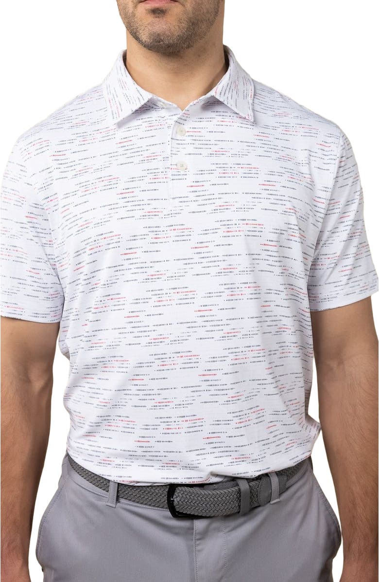 ASHWORTH GOLF Matrix Polo, Alternate, color, White/Core Red