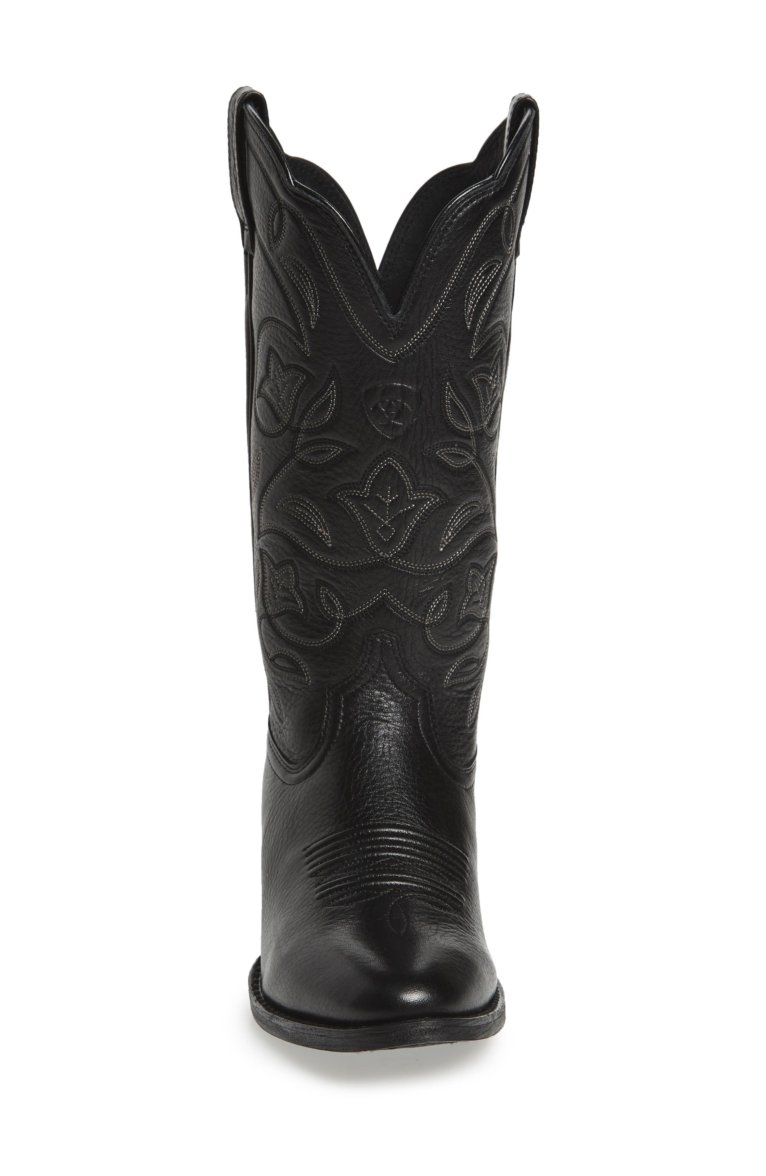 Ariat Heritage Western R-Toe Boot, Alternate, color, Black Leather