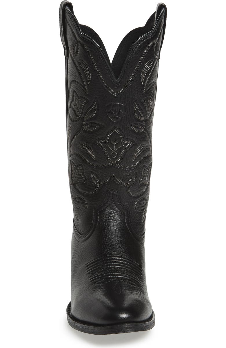 Ariat Heritage Western R-Toe Boot, Alternate, color, Black Leather