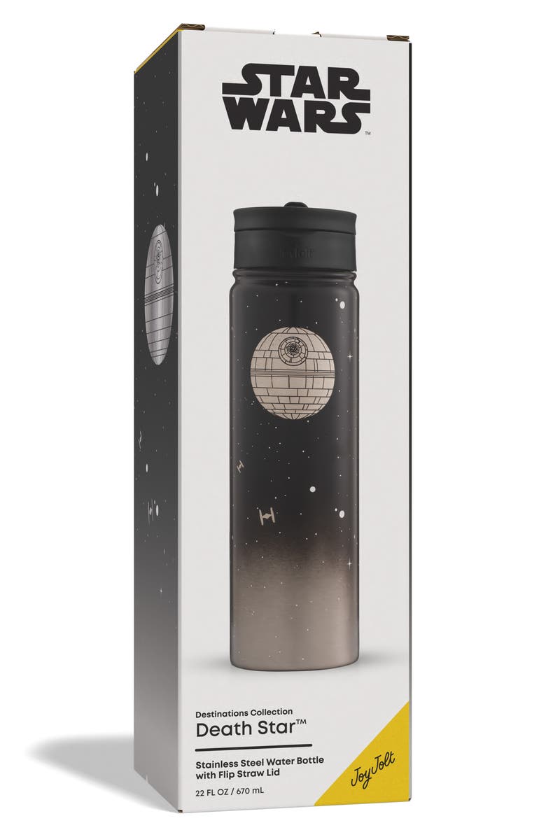 JoyJolt Star Wars Death Star 22-Ounce Stainless Steel Water Bottle, Alternate, color, Black