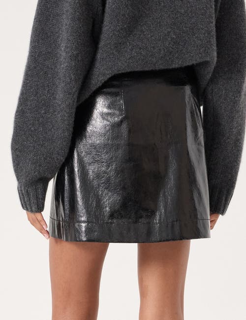 Hush Crackle Patent Mini Skirt In Black