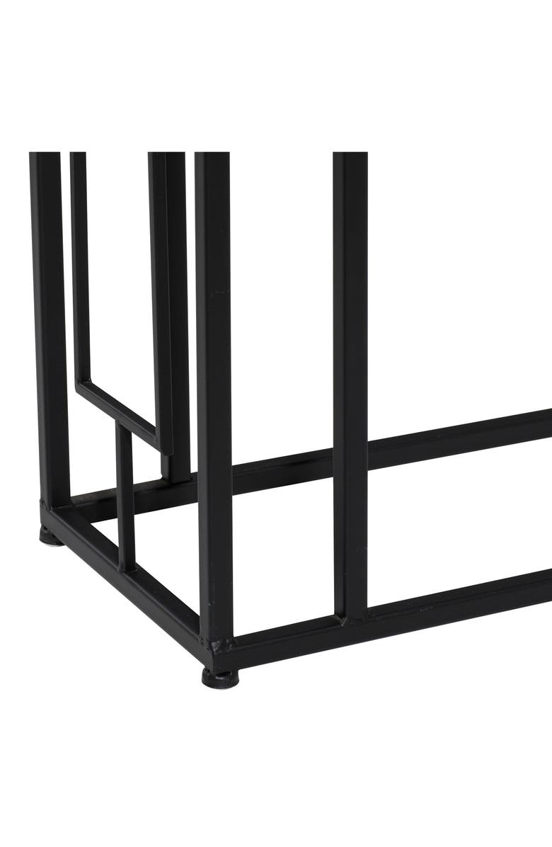 GINGER BIRCH STUDIO Dark Brown Wood Contemporary Accent Table with Black Metal Base, Alternate, color, 