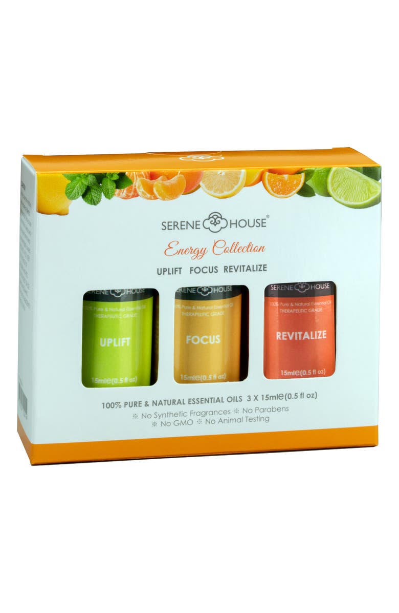 SERENE HOUSE Revitalize & Focus 3-Pack Essential Oils, Alternate, color,
