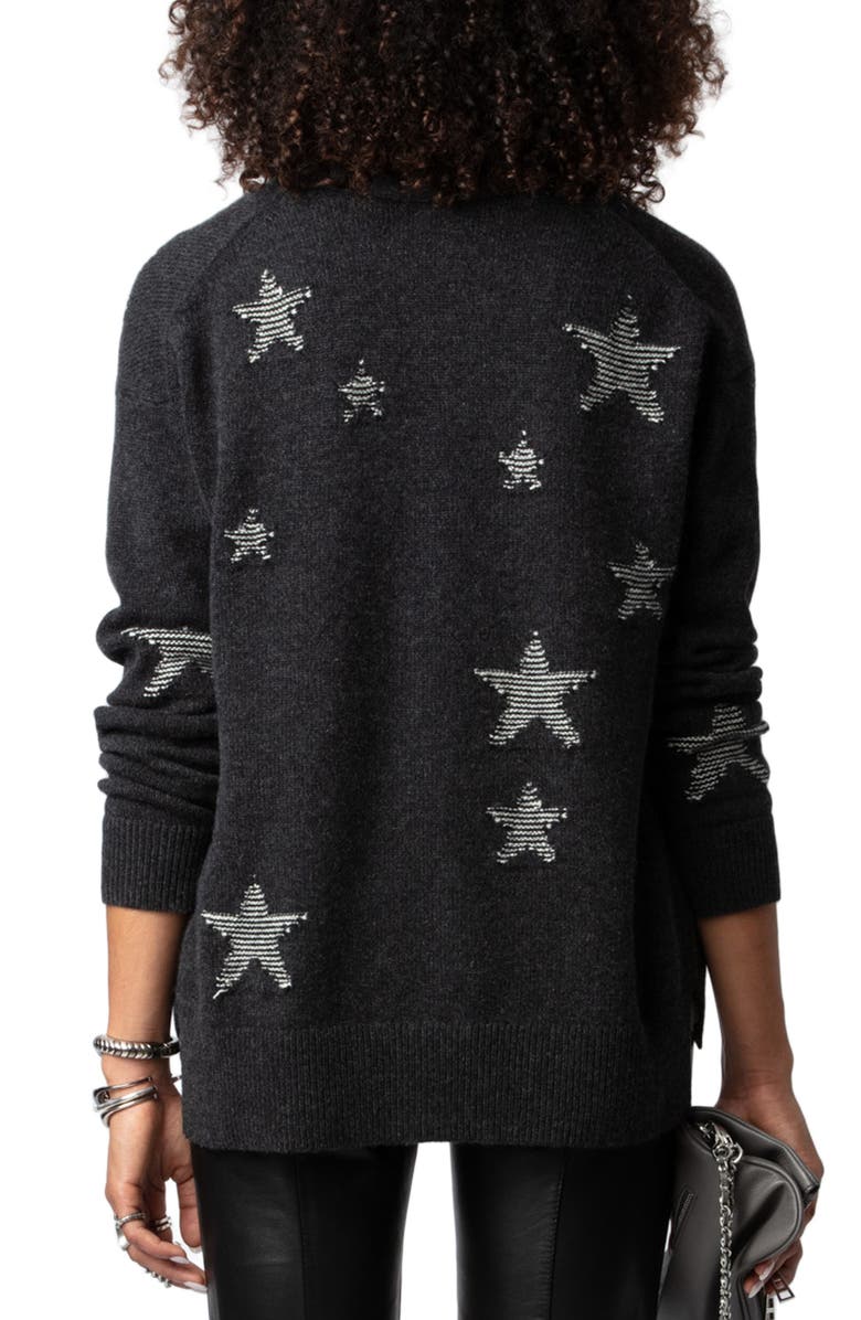 Zadig & Voltaire Mirka Star Cashmere Cardigan, Alternate, color,