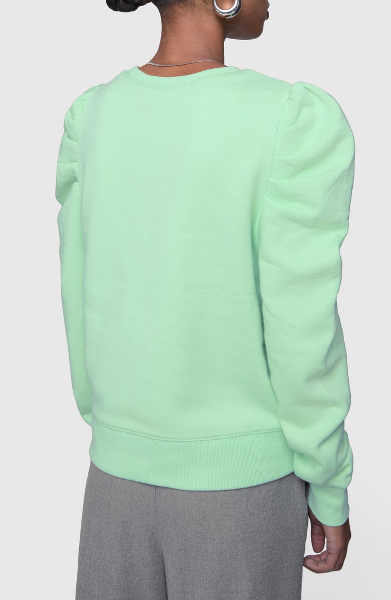 Rebecca Minkoff Janine Puff Sleeve Sweatshirt, Alternate, color, Matcha